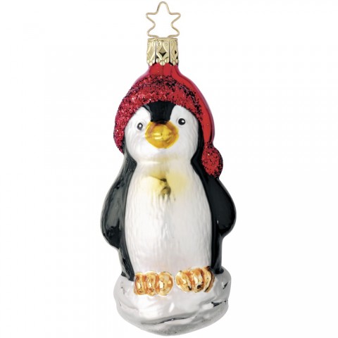 Inge Glas Glass Ornament - Penguin Santa - TEMPORARILY OUT OF STOCK